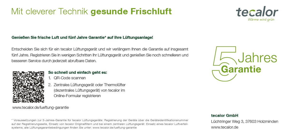 Flyer 5-Jahresgarantie Lüftung
