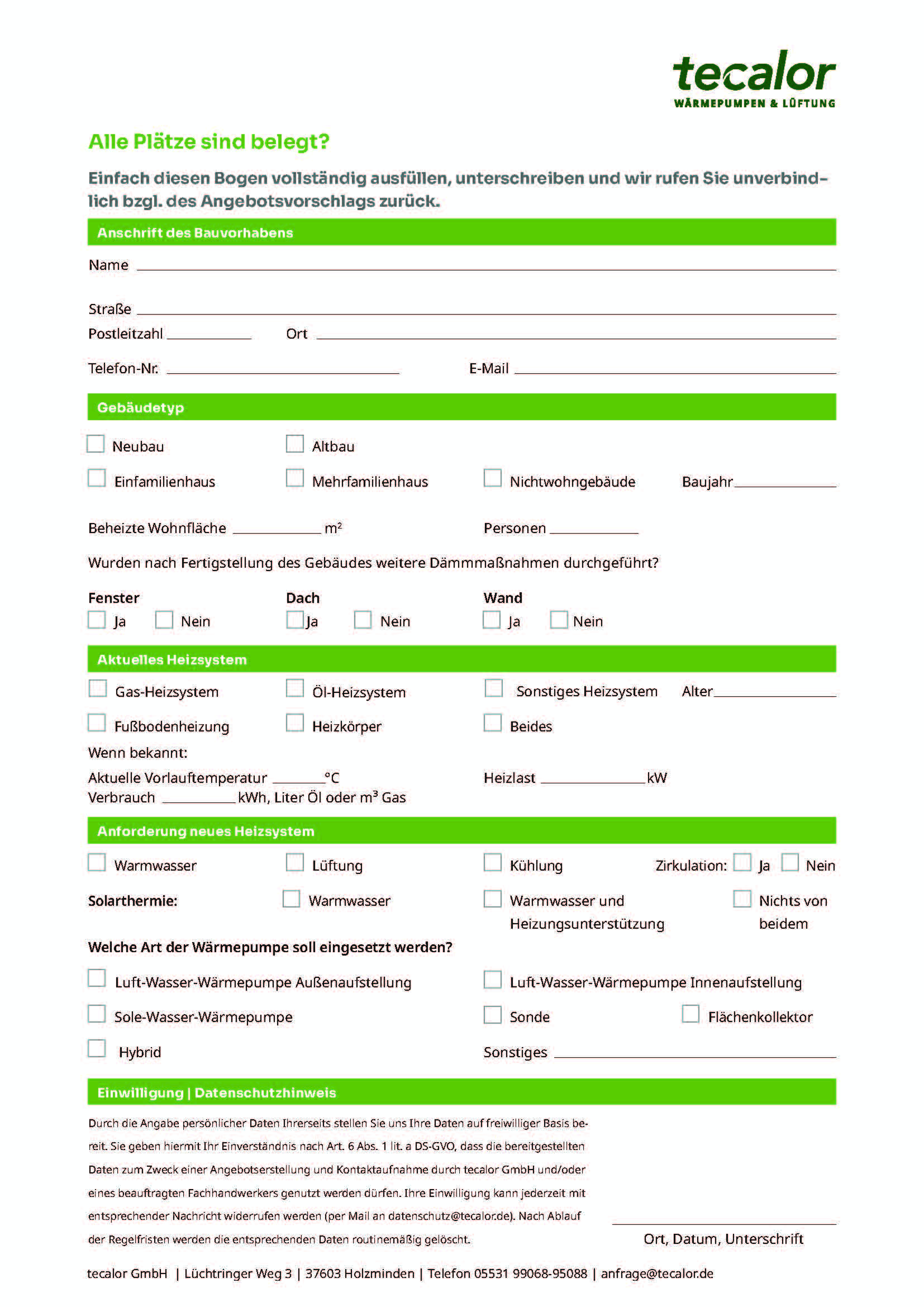 Lead-Erfassungsblock 25 Blatt